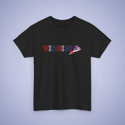 Virginia Map Text Art Proud American Unisex T Shirt