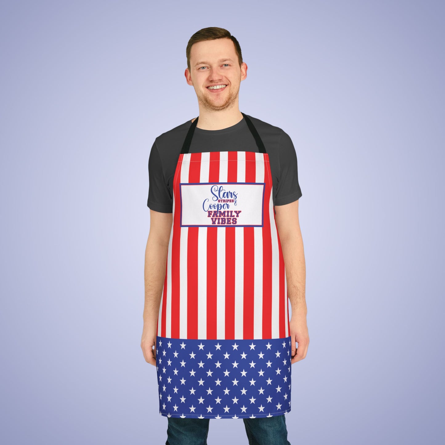 Stars and Stripes Personalized Patriotic July 4th Home Decor Kitchen Apron USA Flag