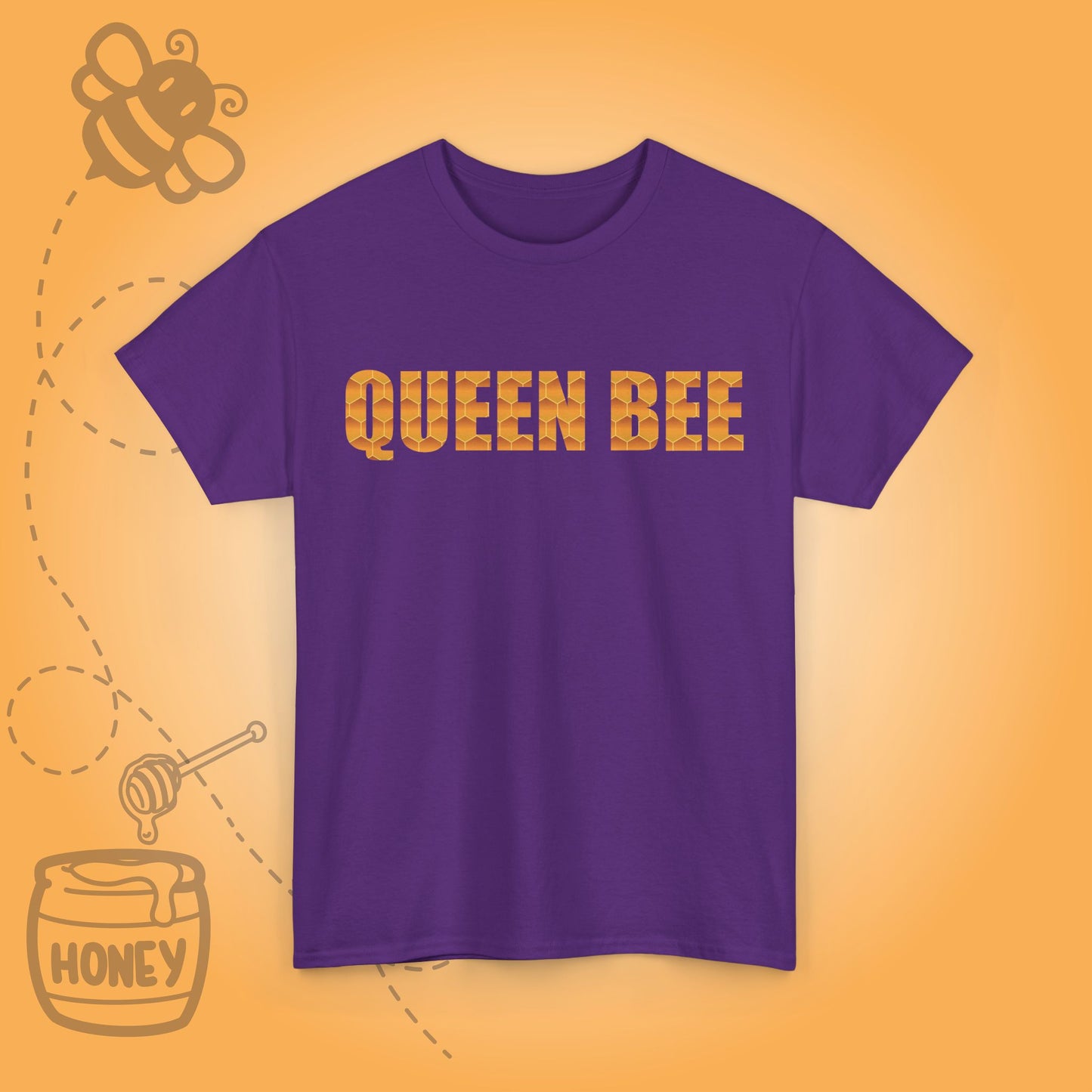 Queen Bee Sweet As Honey  Honeycomb Word Art Design Unisex Tshirt