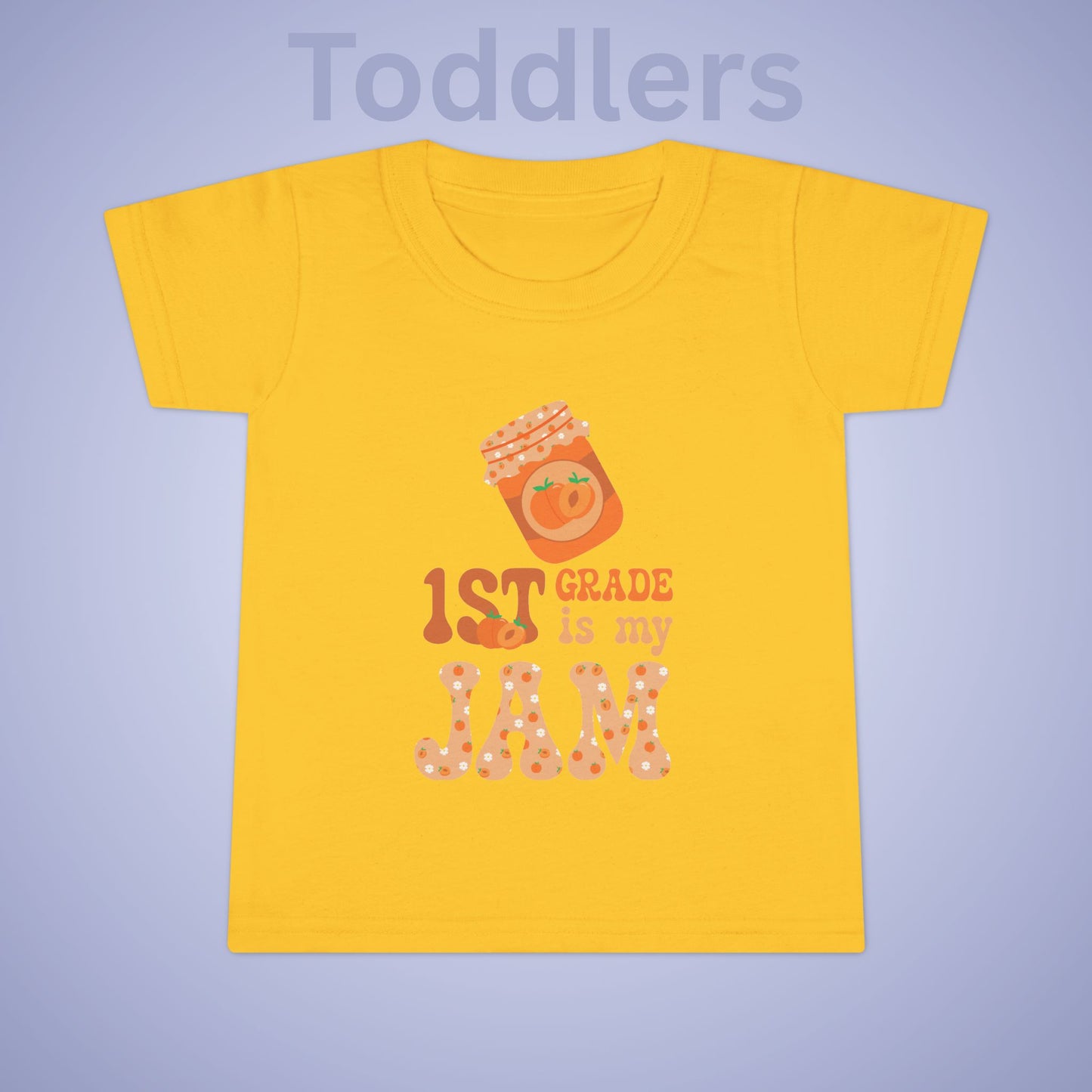 First Grade is my Jam Apricot Kids Cotton T Shirt Back To School Toddler