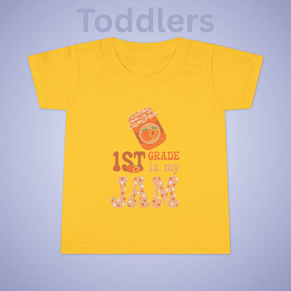 First Grade is my Jam Apricot Kids Cotton T Shirt Back To School Toddler
