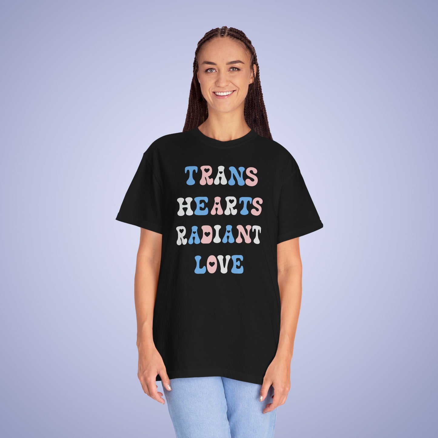 Trans Hearts Radiant Love Transexual LGBT Pride Month Comfort Colors T Shirt Unisex