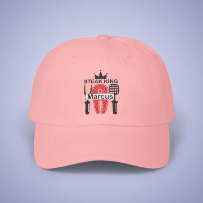 Steak King Personalized Grill Lover Embroidered Classic Dad Cap Unisex Black Embroidery Gift