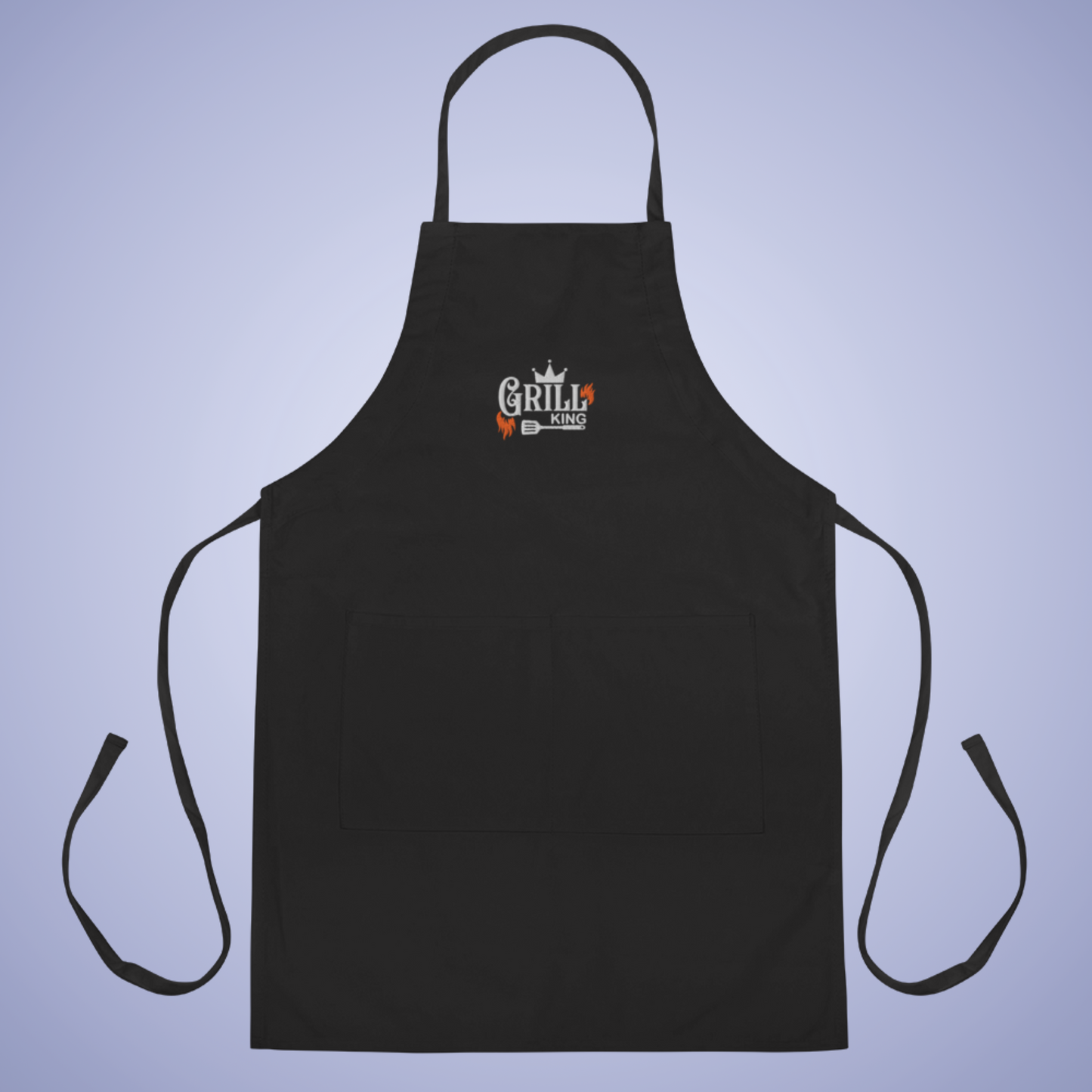 Grill King Meat Lover Smoker Gift for Him Black Embroidered Apron