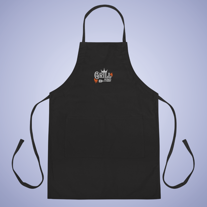 Grill King Meat Lover Smoker Gift for Him Black Embroidered Apron