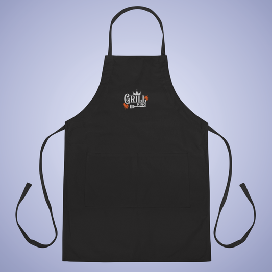 Grill King Meat Lover Smoker Gift for Him Black Embroidered Apron