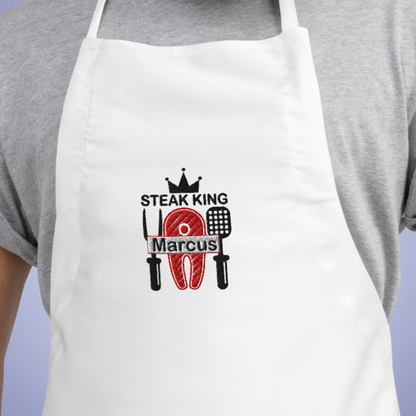 Steak King Personalized Embroidered Apron Grill Lover GIft