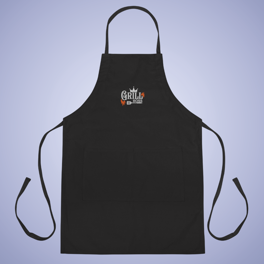 Grill Boss Funny Meat Smoker Gift Black Embroidered Apron