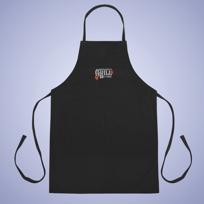 Instructed to Grill Funny Couple Gift Grilling Black Embroidered Apron