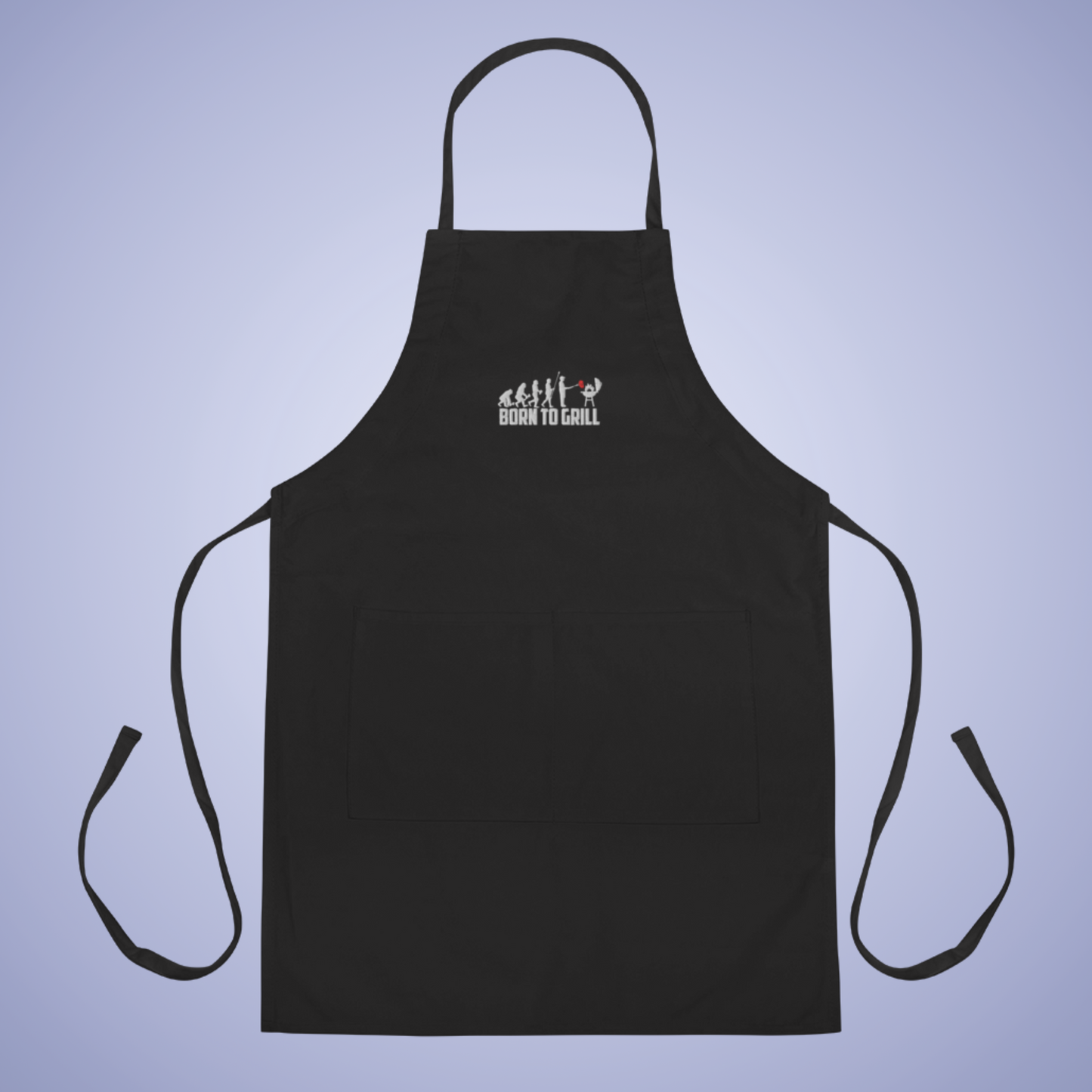 Born to Grill Black Embroidered Funny Apron GIft