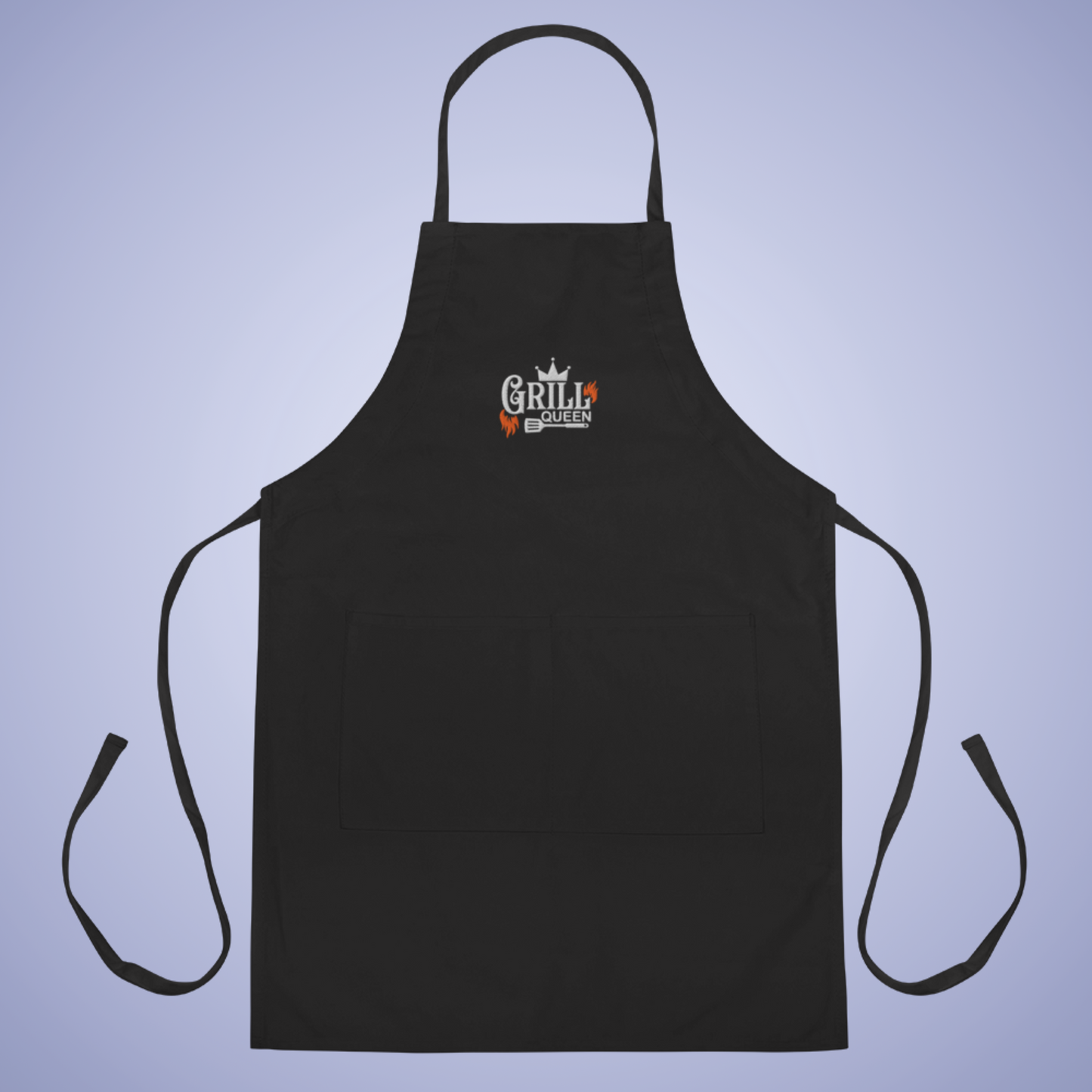 Grill Queen Meat Lover Smoker Gift Funny Black Embroidered Apron