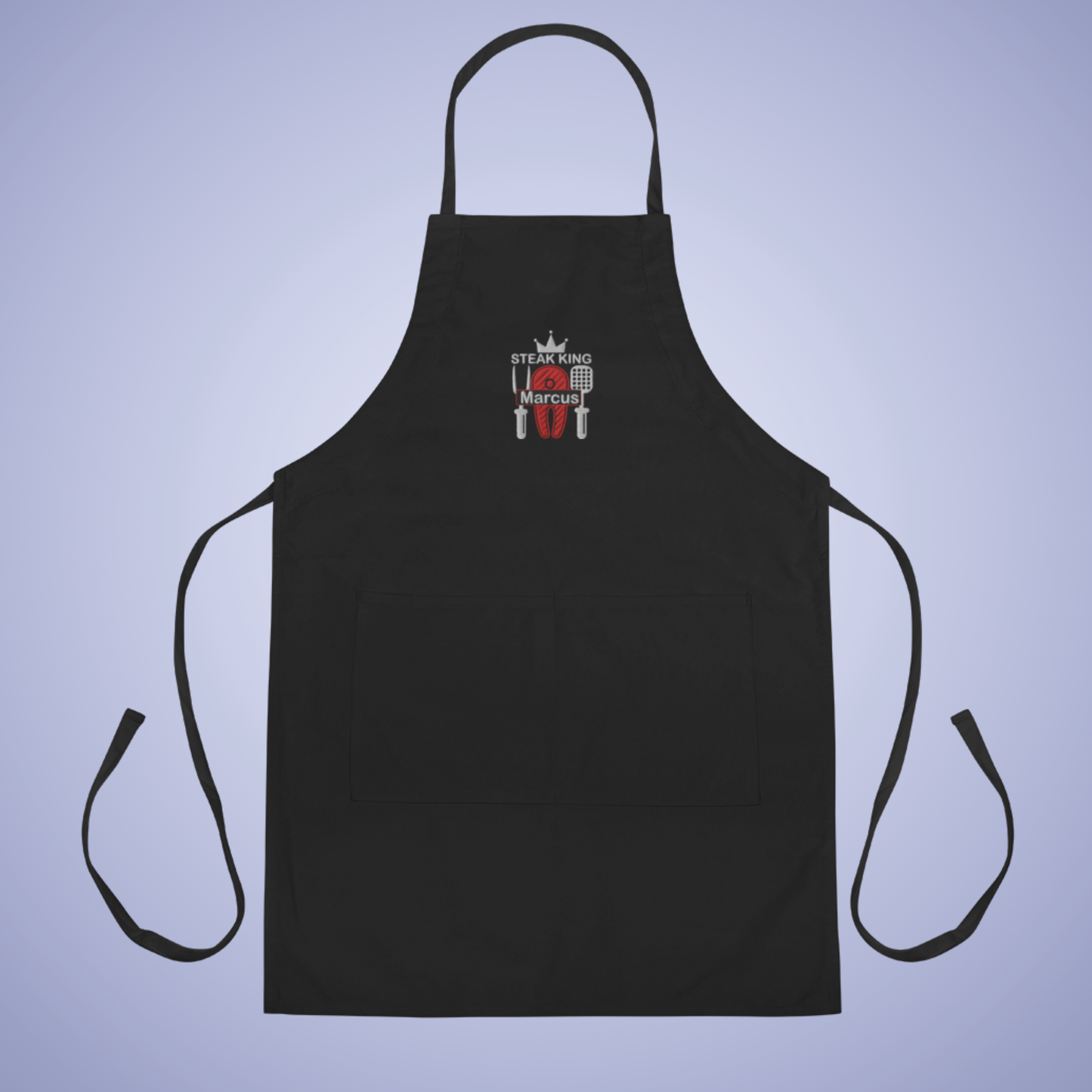 Steak King Personalized Black Embroidered Apron Grill Lover GIft