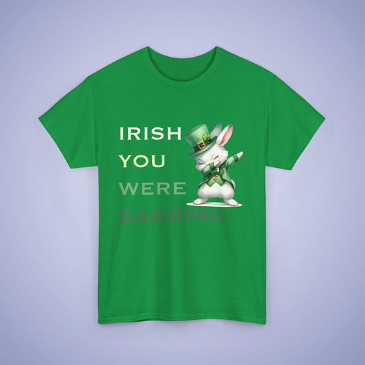 Irish You Were Dabbing Rabbit Unisex T-Shirt