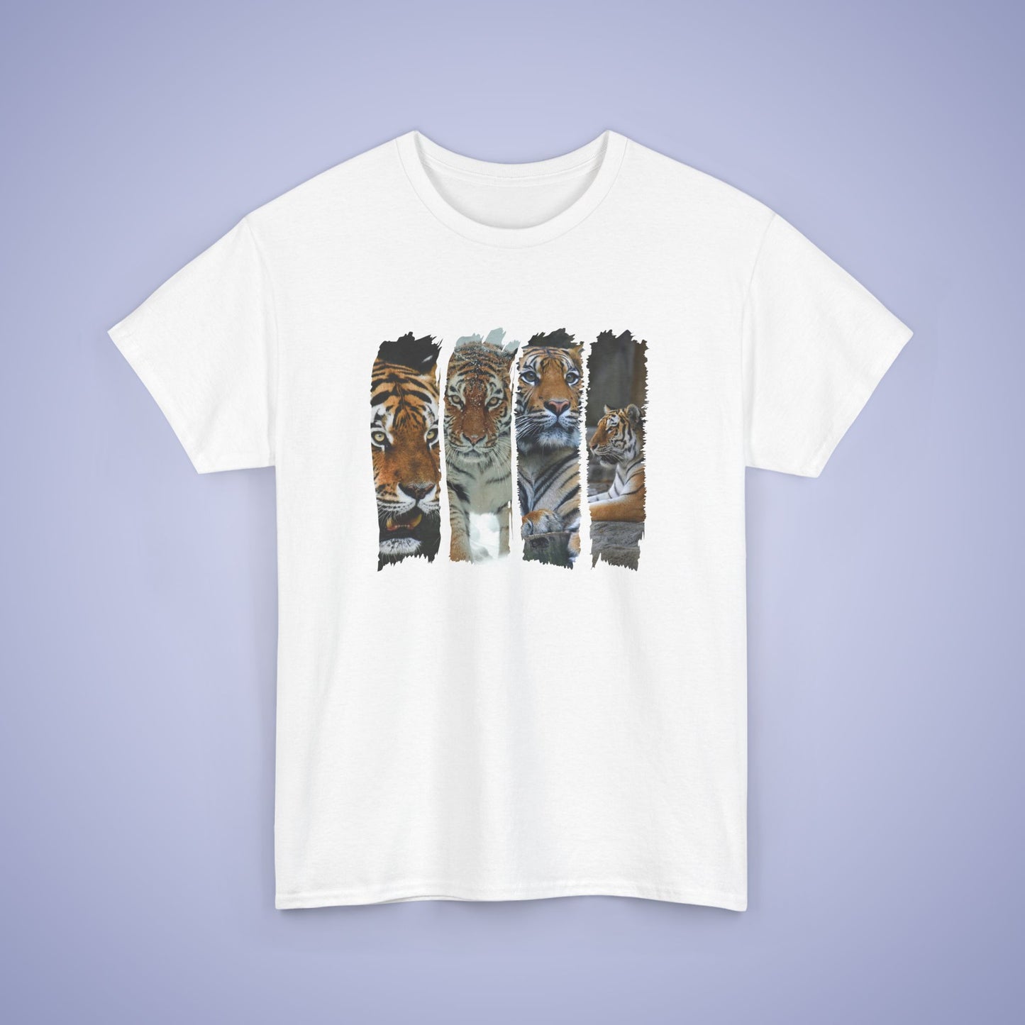 Cranky Tigers Paint Brush Stroke Photographic Unisex Oversized T Shirt