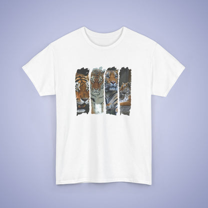 Cranky Tigers Paint Brush Stroke Photographic Unisex Oversized T Shirt