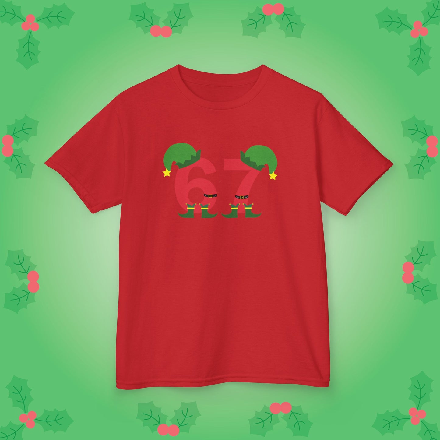 Elf Character Christmas 67 Tee Fun Trending Kids Cotton T Shirt Six Seven Youth