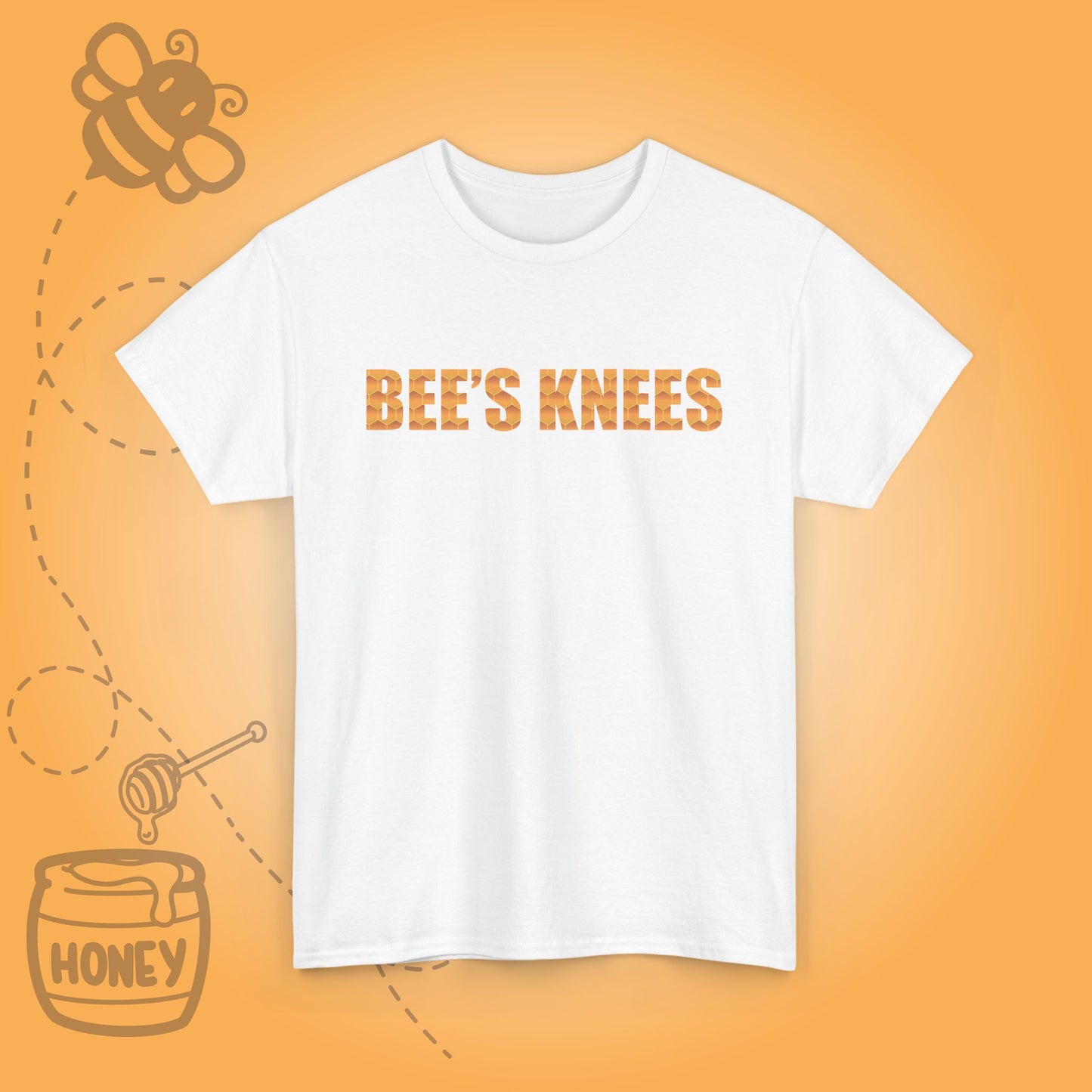 Bees Knees Sweet As Honey Honeycomb Word Art Design Unisex T Shirt