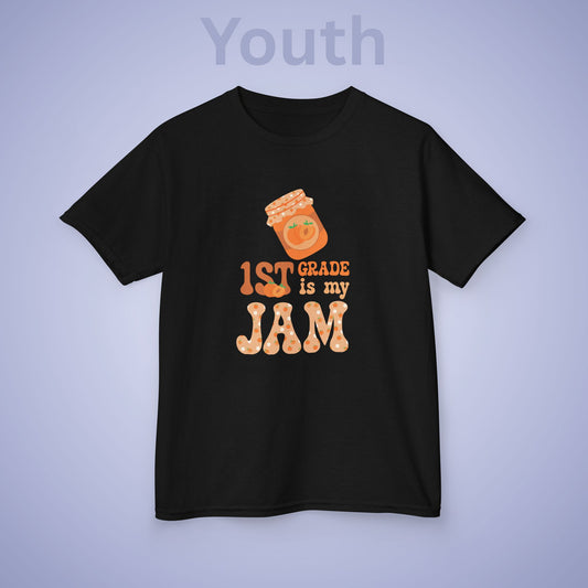 First Grade is my Jam Apricot Kids Cotton T Shirt Back To School Youth