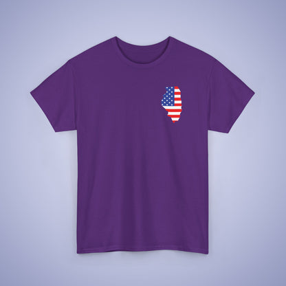Illonois Map Pocket Art Proud American Unisex T Shirt
