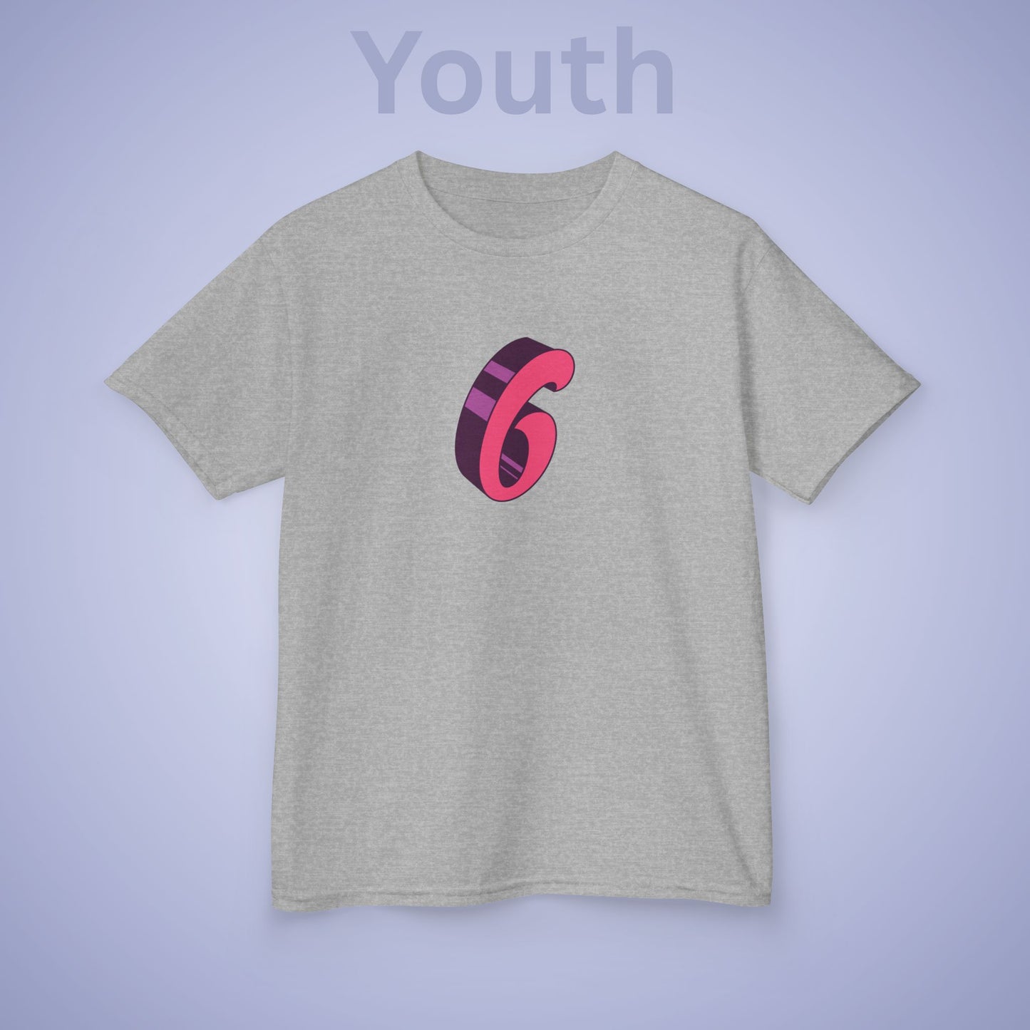 Pink Word Art 6 Tee Fun Trending Kids Cotton T Shirt Six Seven Youth