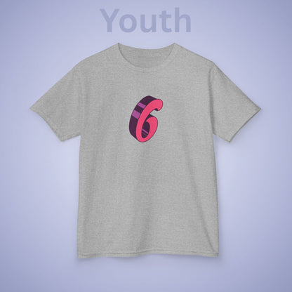 Pink Word Art 6 Tee Fun Trending Kids Cotton T Shirt Six Seven Youth