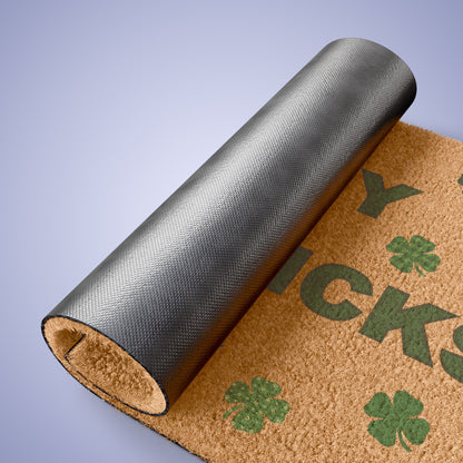 Happy St. Patrick's Day Doormat - Festive Green Clover Welcome Mat