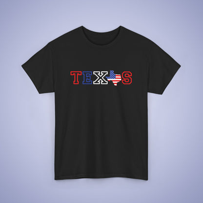 Texas Map Text Art Proud American Unisex T Shirt