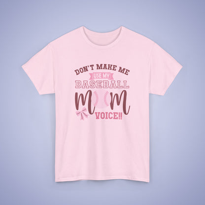 Don't Make Me Use My Baseball Mom Voice Coquette Bow Pink Graphic Funny Unisex T Shirt