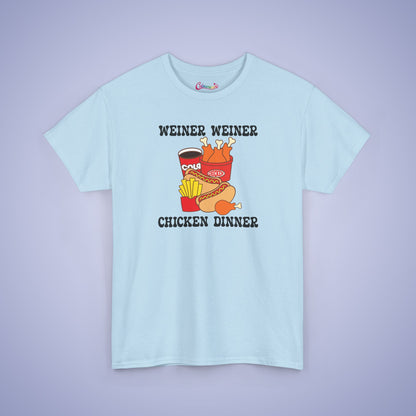 Weiner Weiner Chicken Dinner Funny Hot Dog T-Shirt | Hot Dog Lover Gift Black