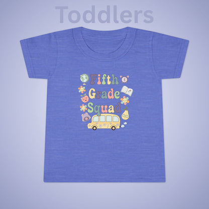 Fifth Grade Squad Retro Fun Kids Cotton T Shirt Back To School Toddler