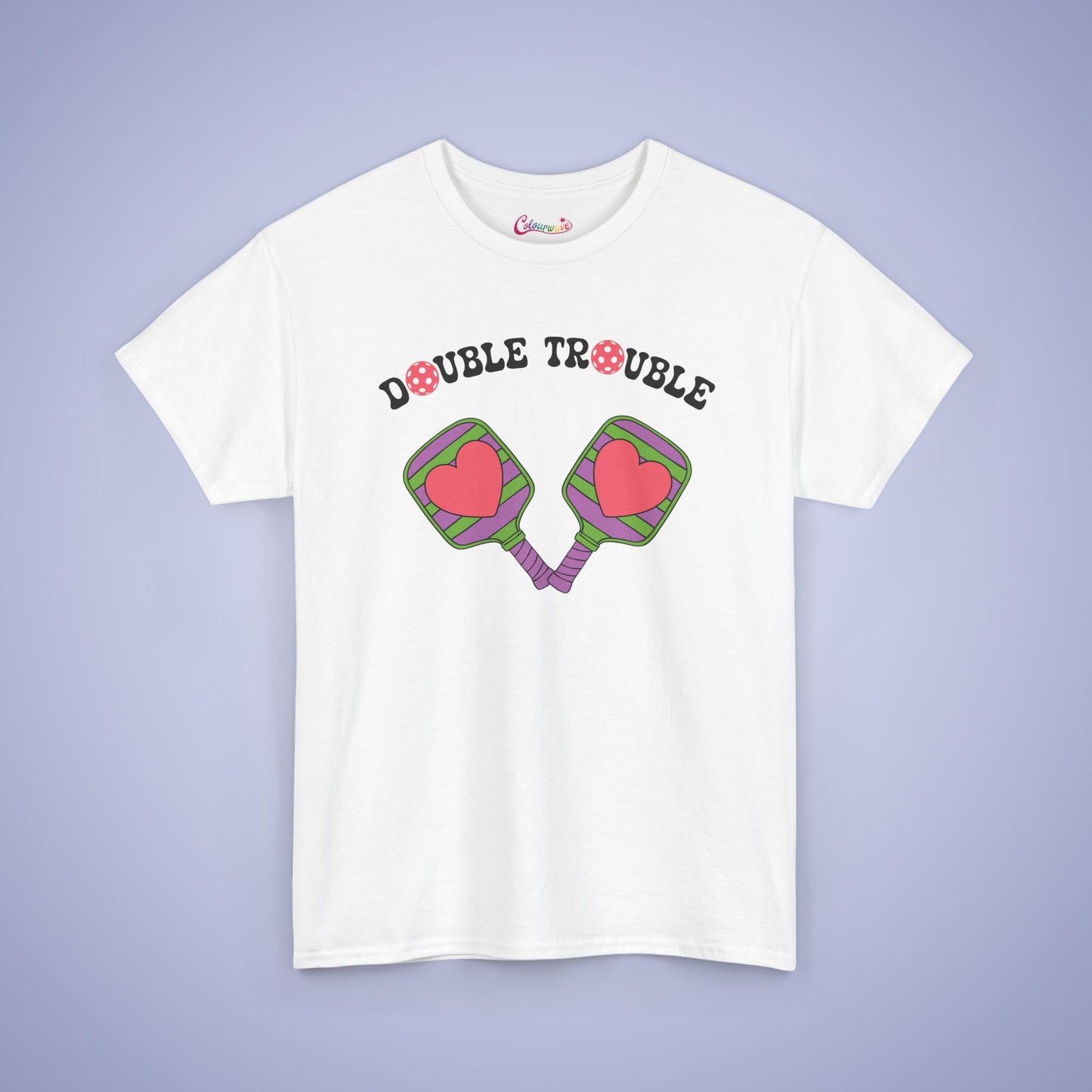 Double Trouble Pickleball Couple Team Tee Graphic Design T Shirt