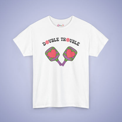 Double Trouble Pickleball Couple Team Tee Graphic Design T Shirt