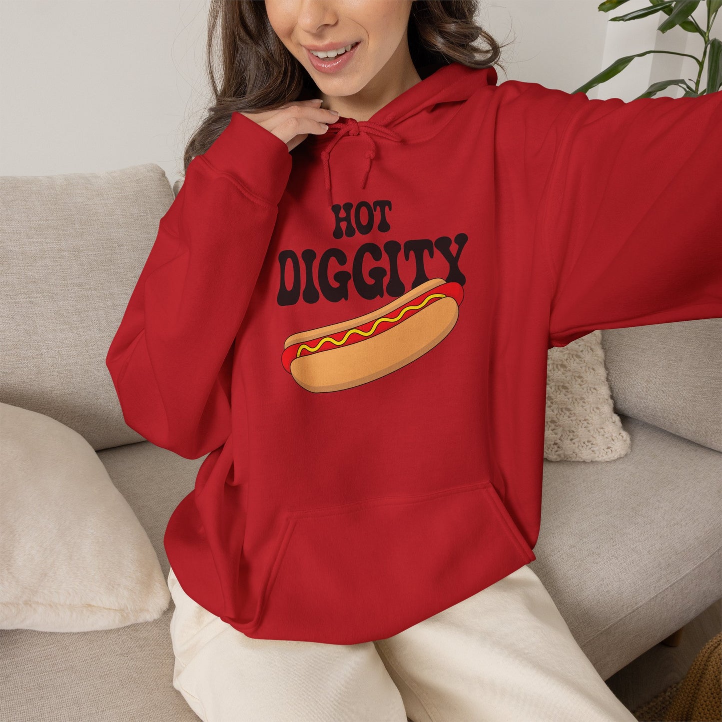 Hot Diggity Dog Hot Dog Hoodie | Hot Dog Lover Gift Black