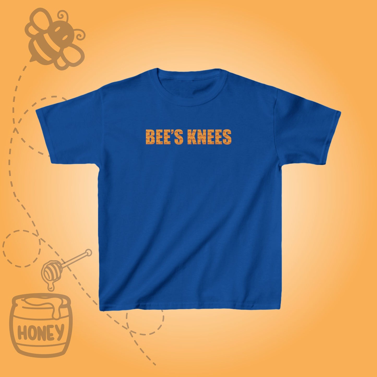 Bees Knees Sweet As Honey Honeycomb Word Art Design Kids Tshirt