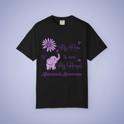 My Hero is Now My Angel Alzheimers Awareness Comfort Colors T Shirt Unisex
