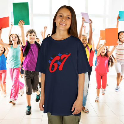 Red Word Art 67 Tee Fun Trending Kids Cotton T Shirt Six Seven Youth
