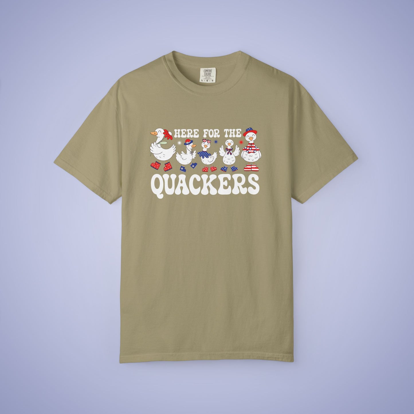 Here for the Quackers Duck Lover July 4th Comfort Colors Funny T Shirt Unisex