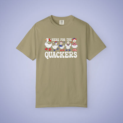Here for the Quackers Duck Lover July 4th Comfort Colors Funny T Shirt Unisex