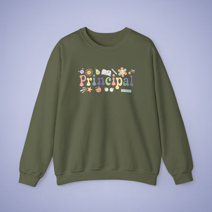 Principal Teacher Crewneck Sweatshirt Retro Unisex Back to School