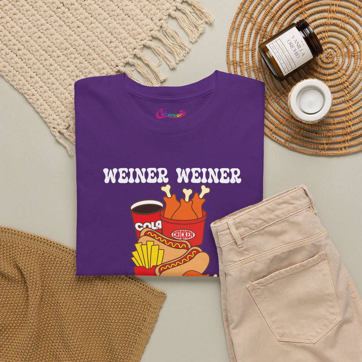 Weiner Weiner Chicken Dinner Funny Hot Dog T-Shirt | Hot Dog Lover Gift White