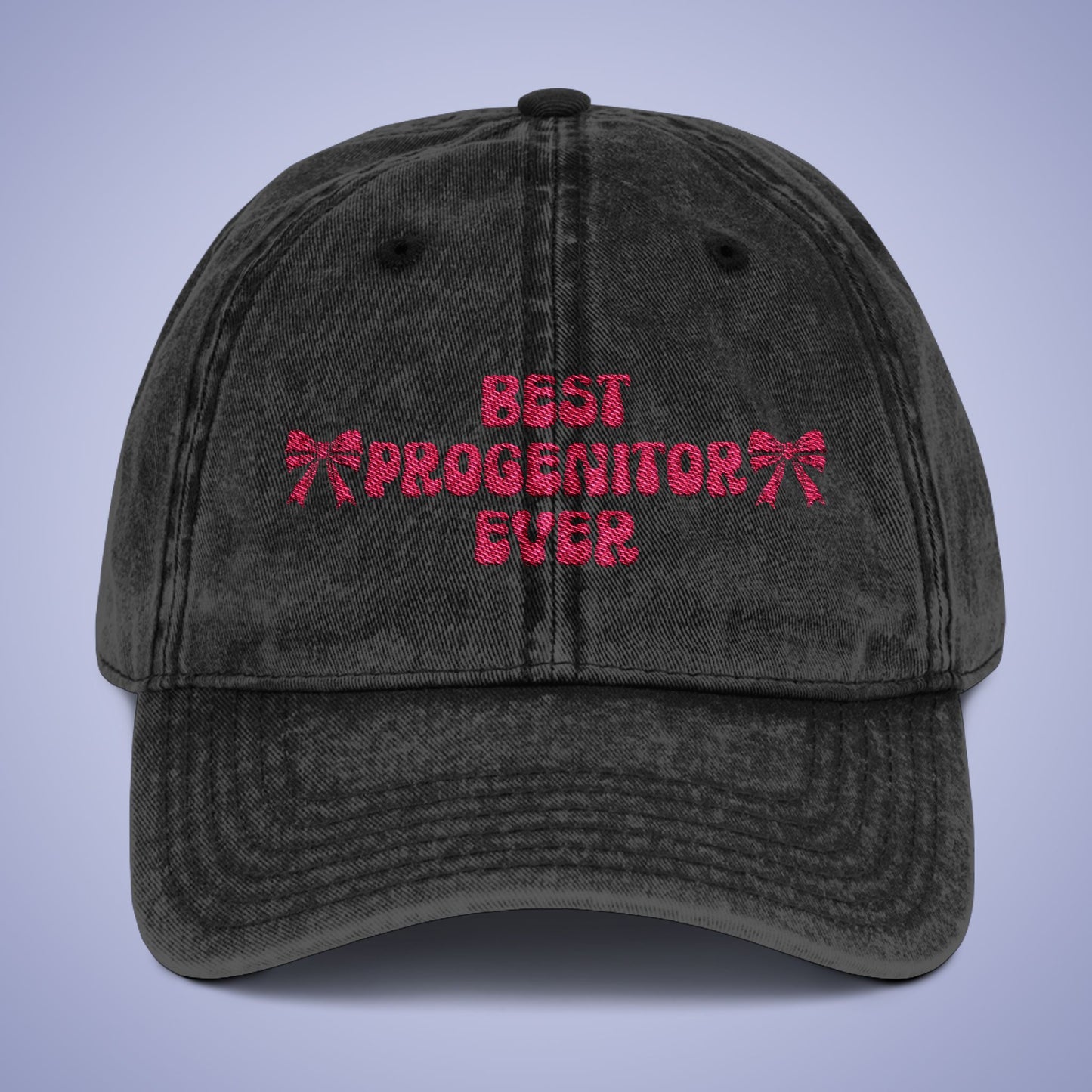 Vintage Best Progenitor Ever Cap Mothers Day Pink Embroidered Hat