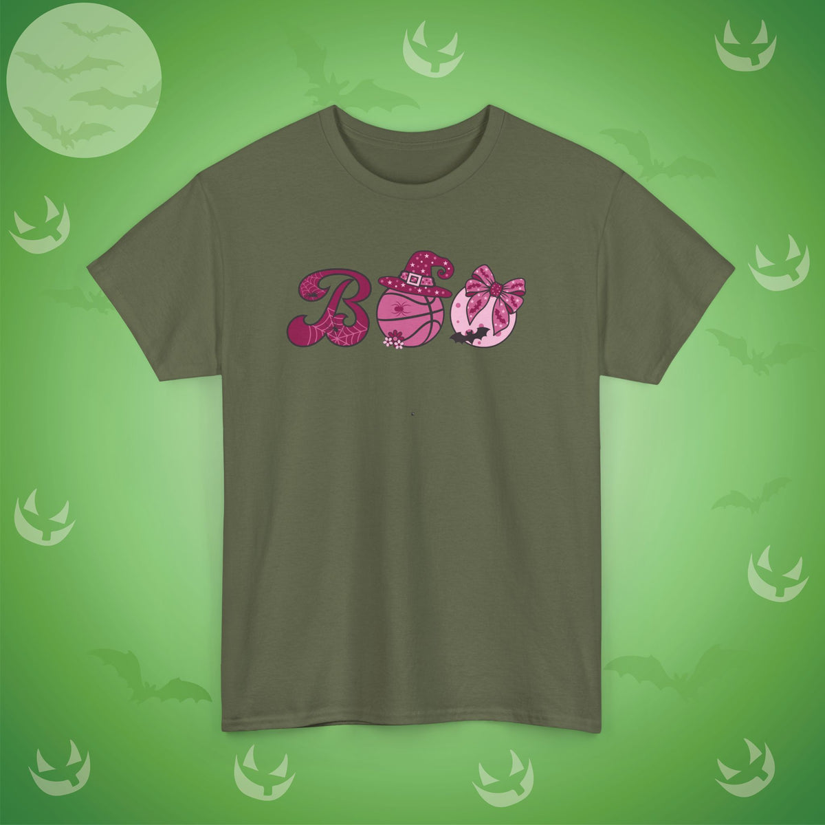 Basketball BOO T-Shirt | Girly Coquette Halloween Design