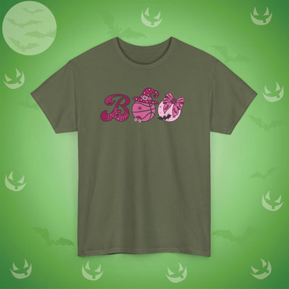 Basketball BOO T-Shirt | Girly Coquette Halloween Design