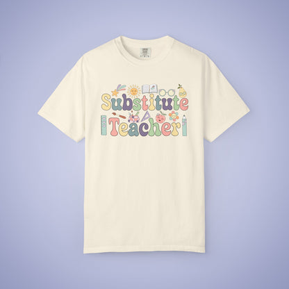 Substitute Teacher T Shirt Retro Comfort Colors Unisex Back to School
