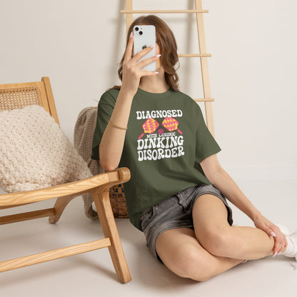 Diagnosed with a Chronic Dinking Disorder Funny Doctor Pickleball T Shirt White Graphic Design