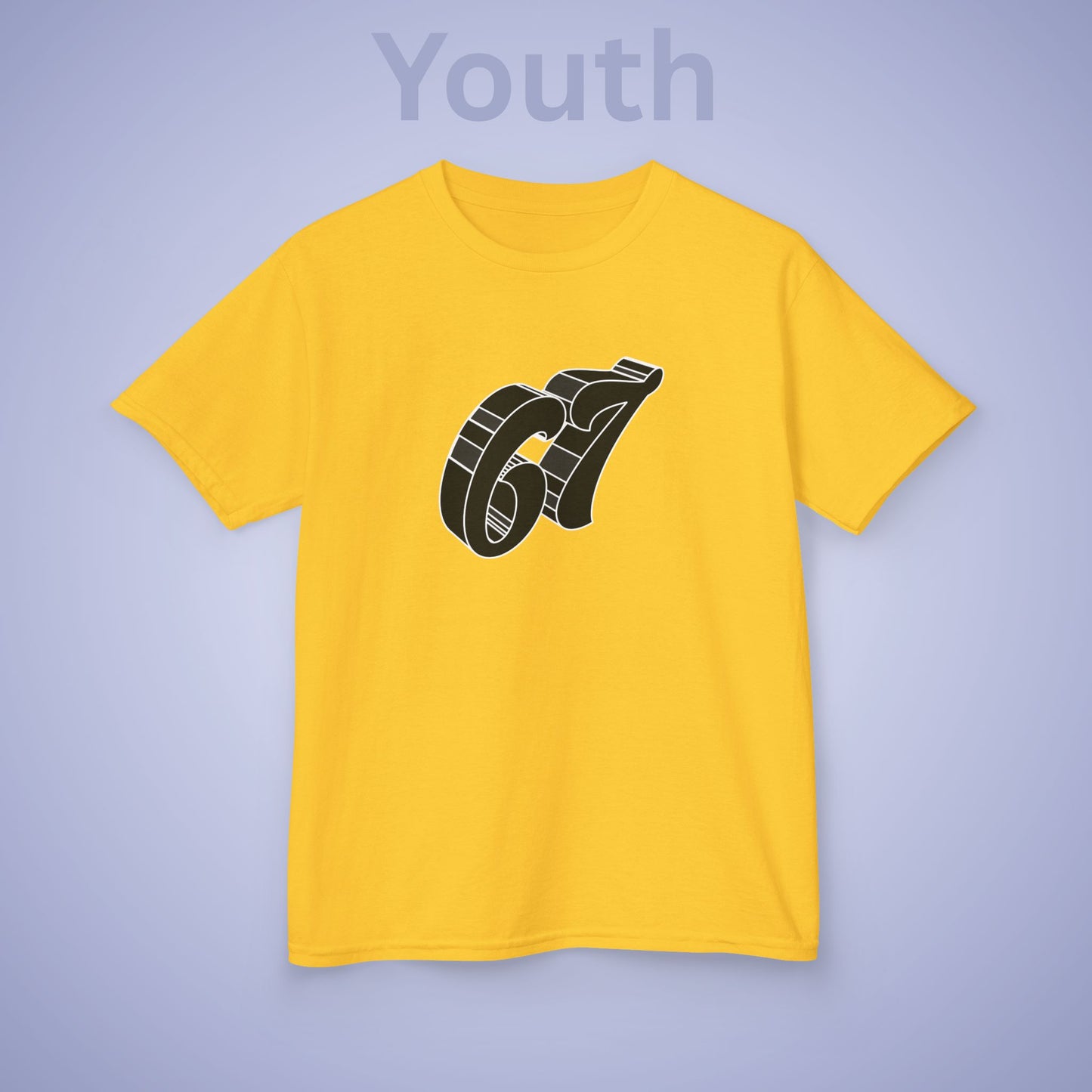 Black Word Art 67 Tee Fun Trending Kids Cotton T Shirt Six Seven Youth