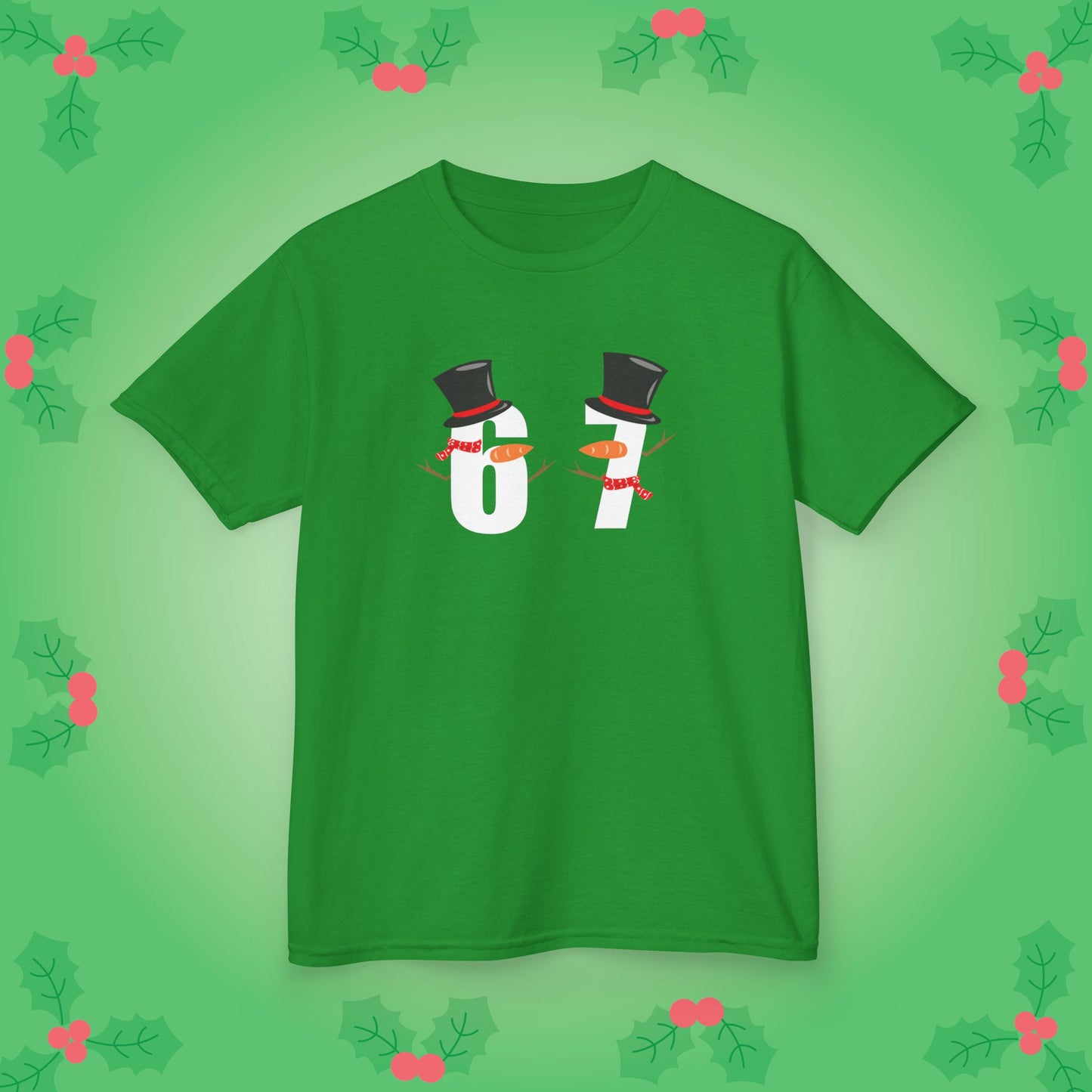 Snowman Character Christmas 67 Tee Fun Trending Kids Cotton T Shirt Six Seven Youth