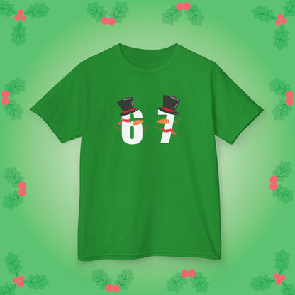 Snowman Character Christmas 67 Tee Fun Trending Kids Cotton T Shirt Six Seven Youth