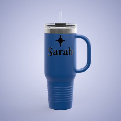 Personalized Insulated Travel Mug - 40oz, Custom Name Mug for Coffee Lovers Blue