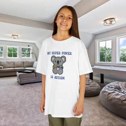 Koala Autism is My Super Power Graphic Autism Awareness Cotton Youth T Shirt